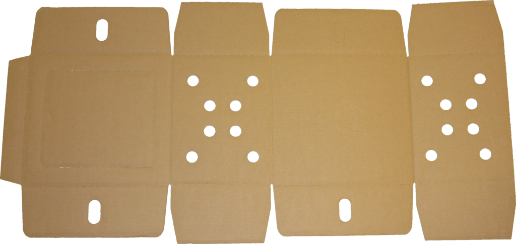 Ein Zuschnitt für eine Automatenverpackung