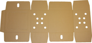 Ein Zuschnitt für eine Automatenverpackung