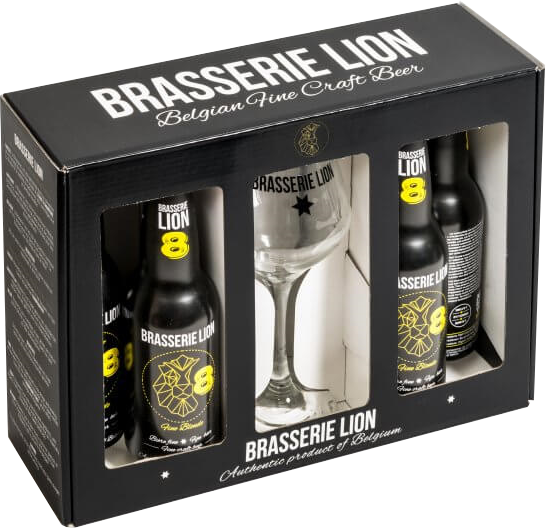 Brasserie Lion 713 mit Inlay und Fensterausstanzung Promotionverpackung